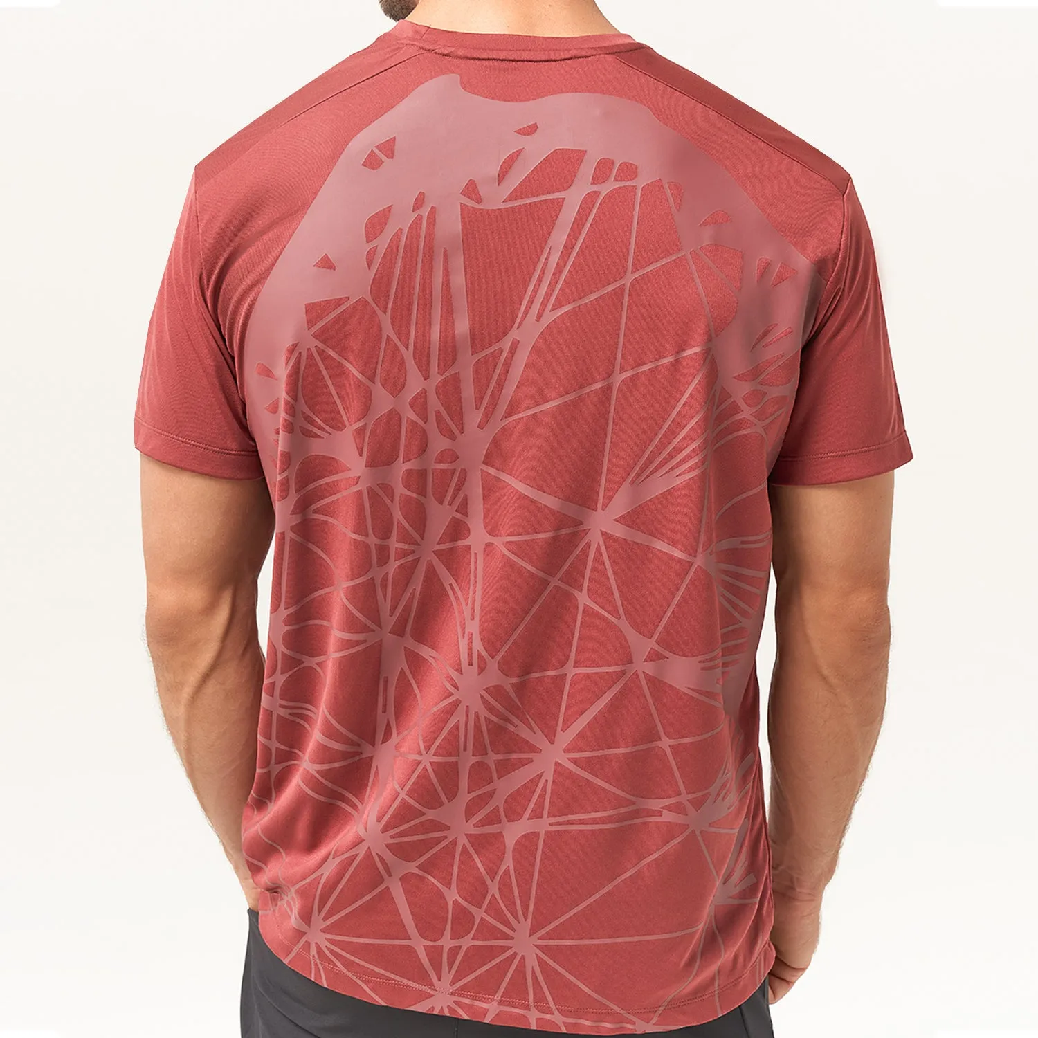 Here’s a suggested optimized title for the e-commerce product:

“Urban Style Oxblood Red Graphic Tee - Comfortable and Trendy Men’s T-Shirt”

This title includes modifiers that highlight the style, color, and suitability of the product.