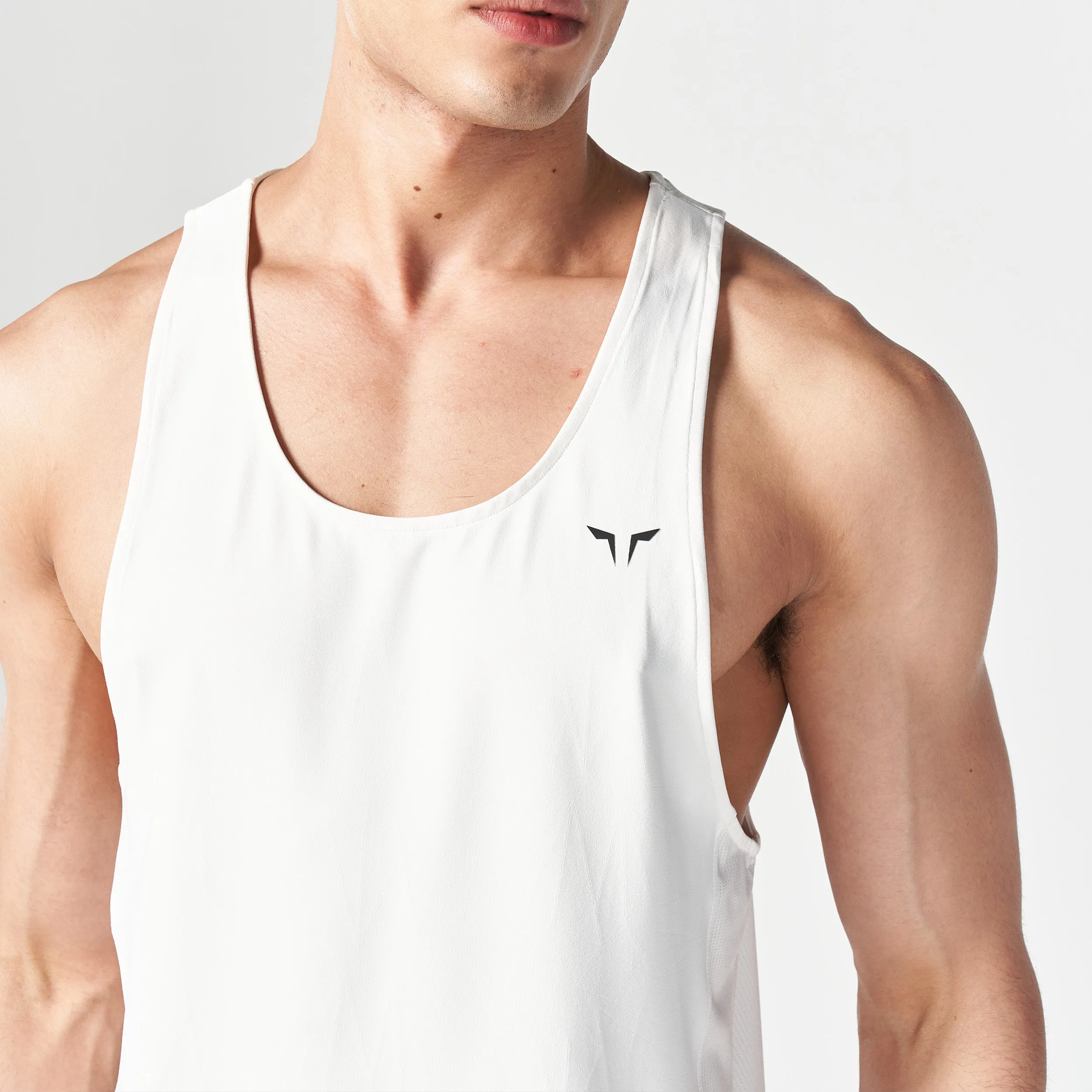 Premium Pearl White Core AeroTech Tank - Advanced Technology Lightweight Sportswear