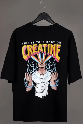 Creatine print over-sized t-shirt