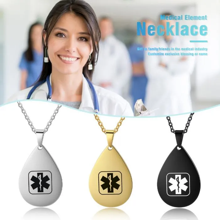 Custom Medical ID Necklace- Medical Alert Necklace For Men & Women