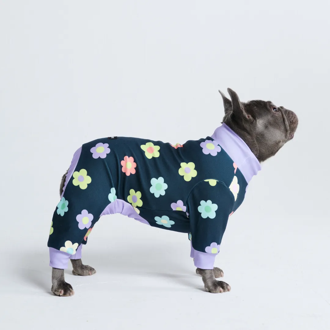 Dog Pajama - Daisy Navy