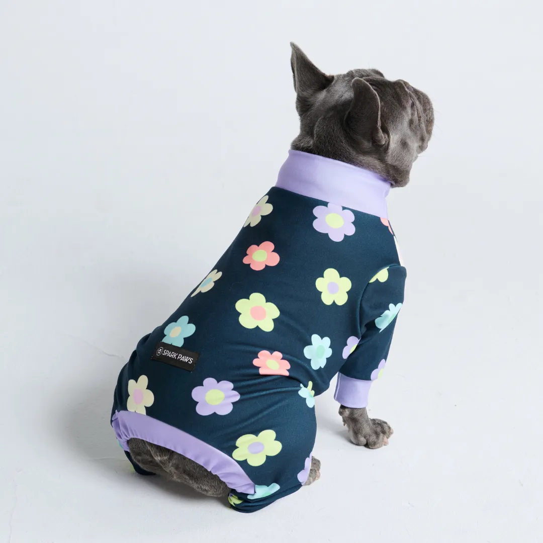 Dog Pajama - Daisy Navy