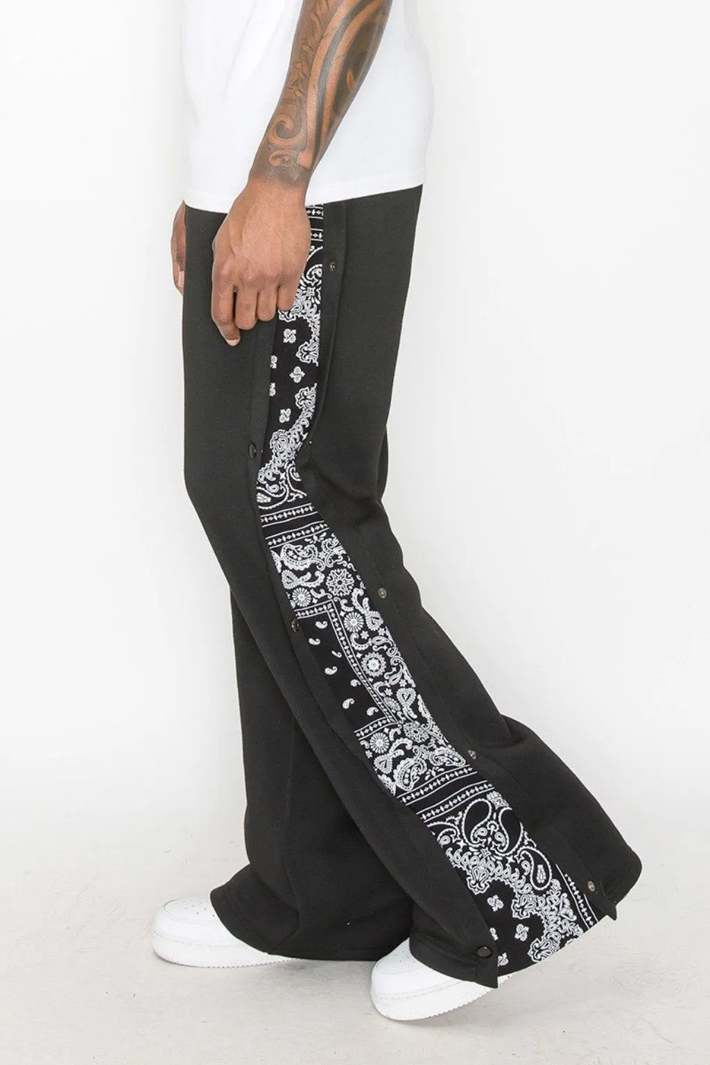 Flared Bandana Fleece sweatpants Pants