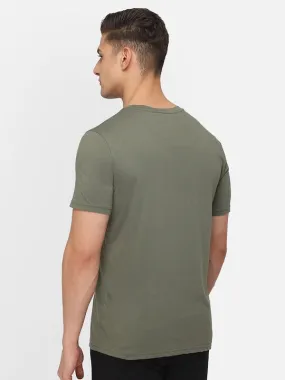 Isam Men Cotton Green T-Shirt