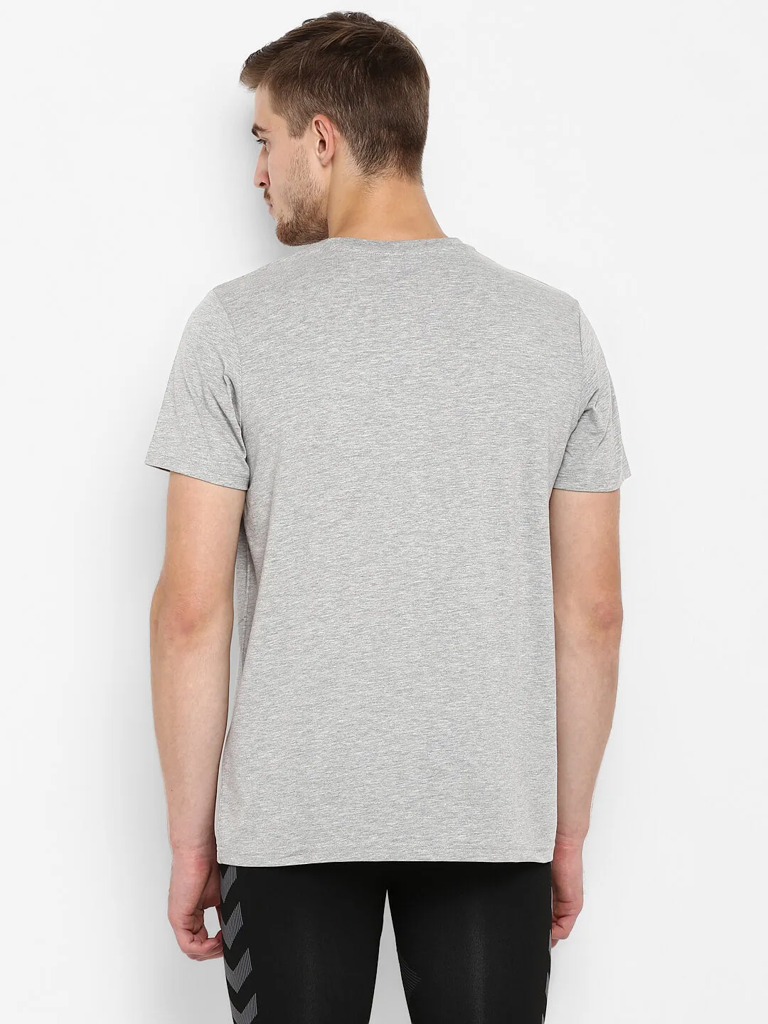 Jaxon Men Cotton Grey T-Shirt