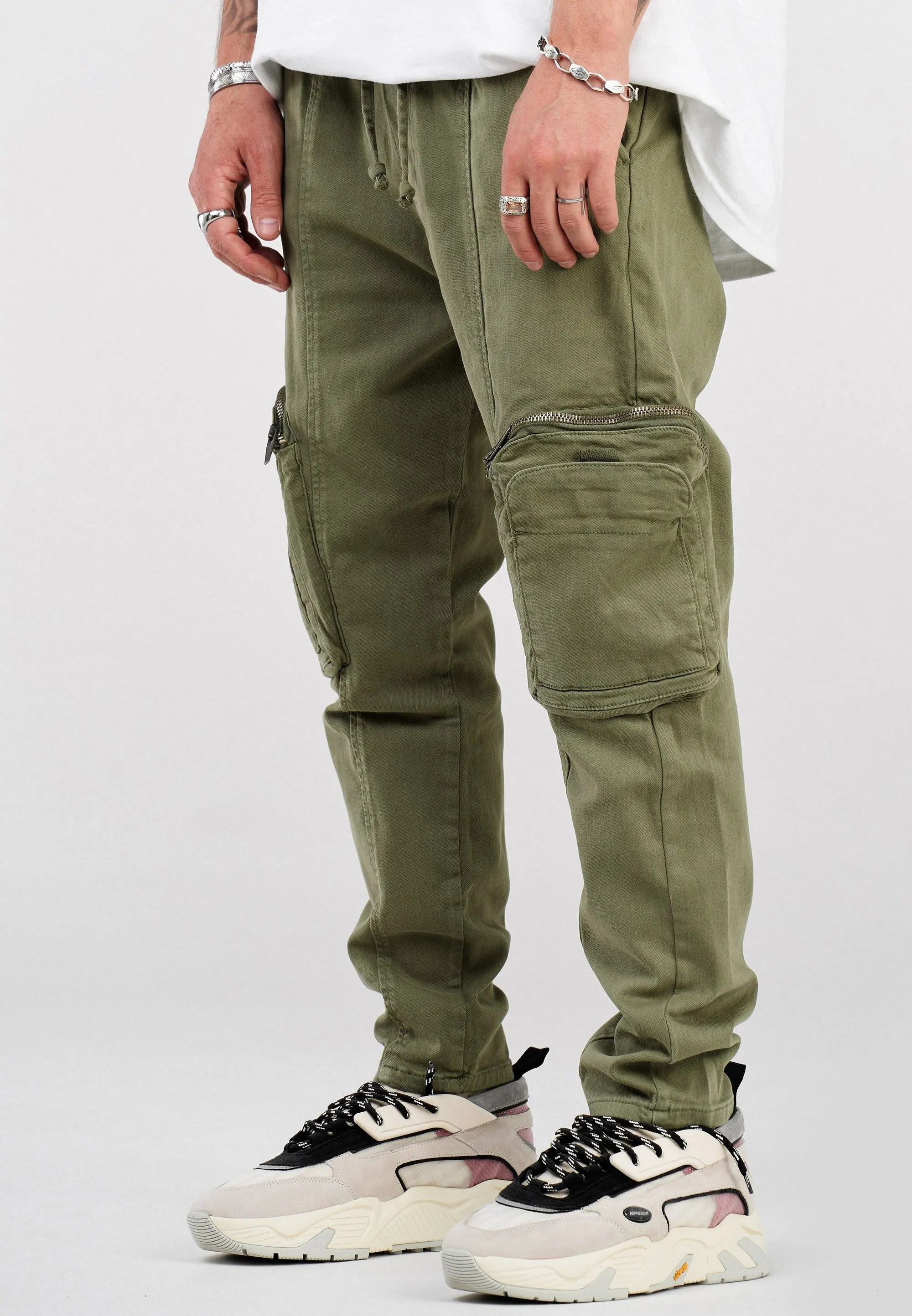 Jeans Cargo Khaki B4758