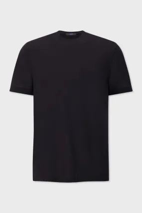 Kiton Black Cotton T-Shirt