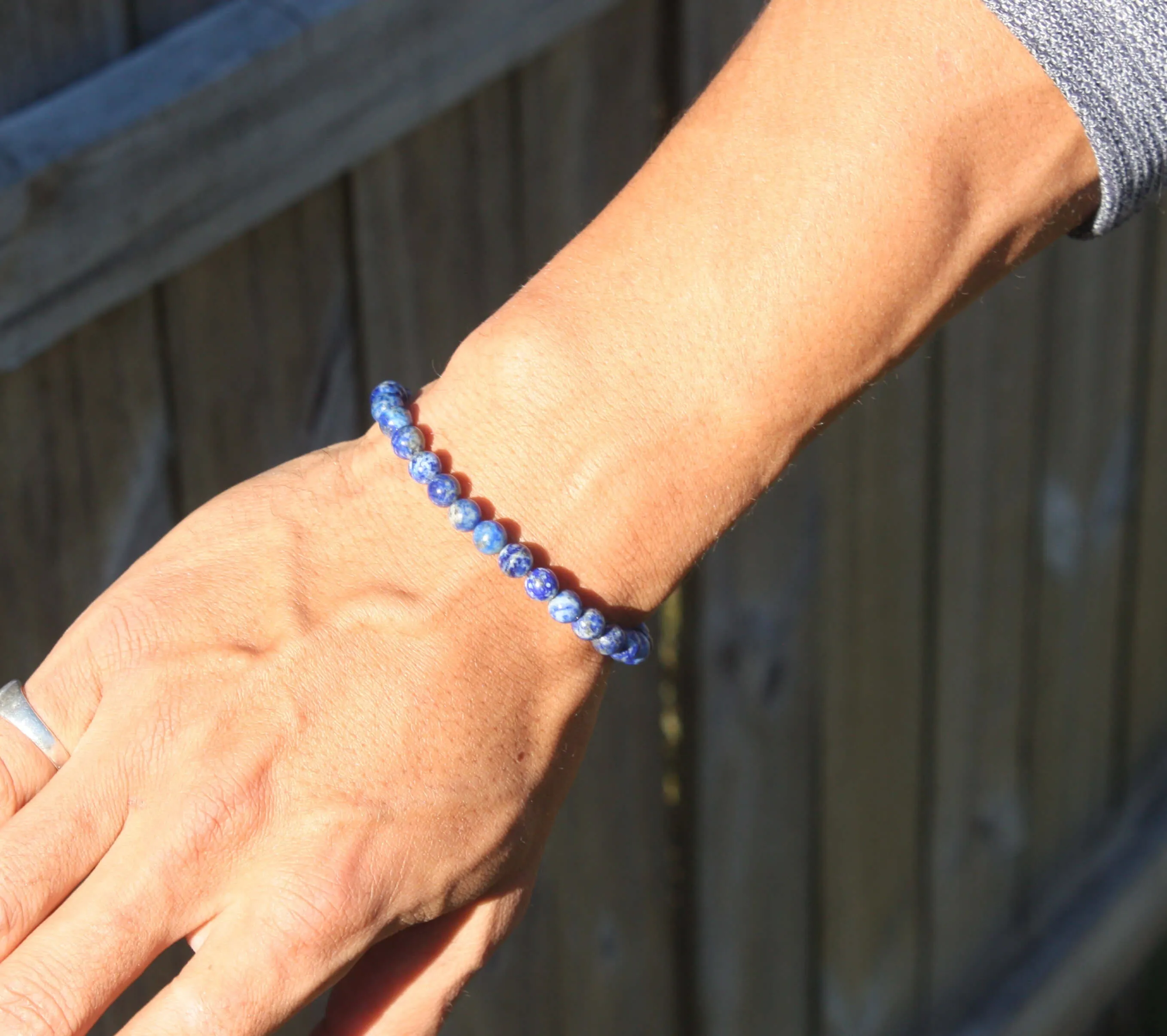 Lapis Lazuli Bracelet for Men/Women Energy Protection Bracelet with Magnetic Clasp - Intuition - Higher Learning