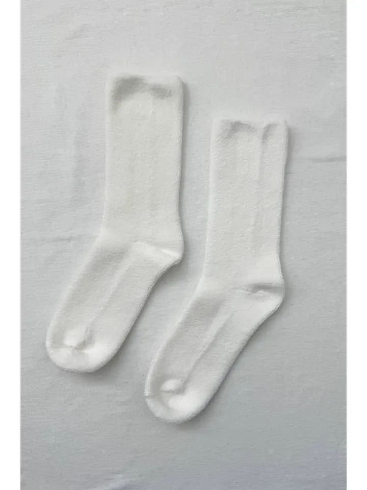 Le Bon Shoppe Extended Cloud Socks in Classic White