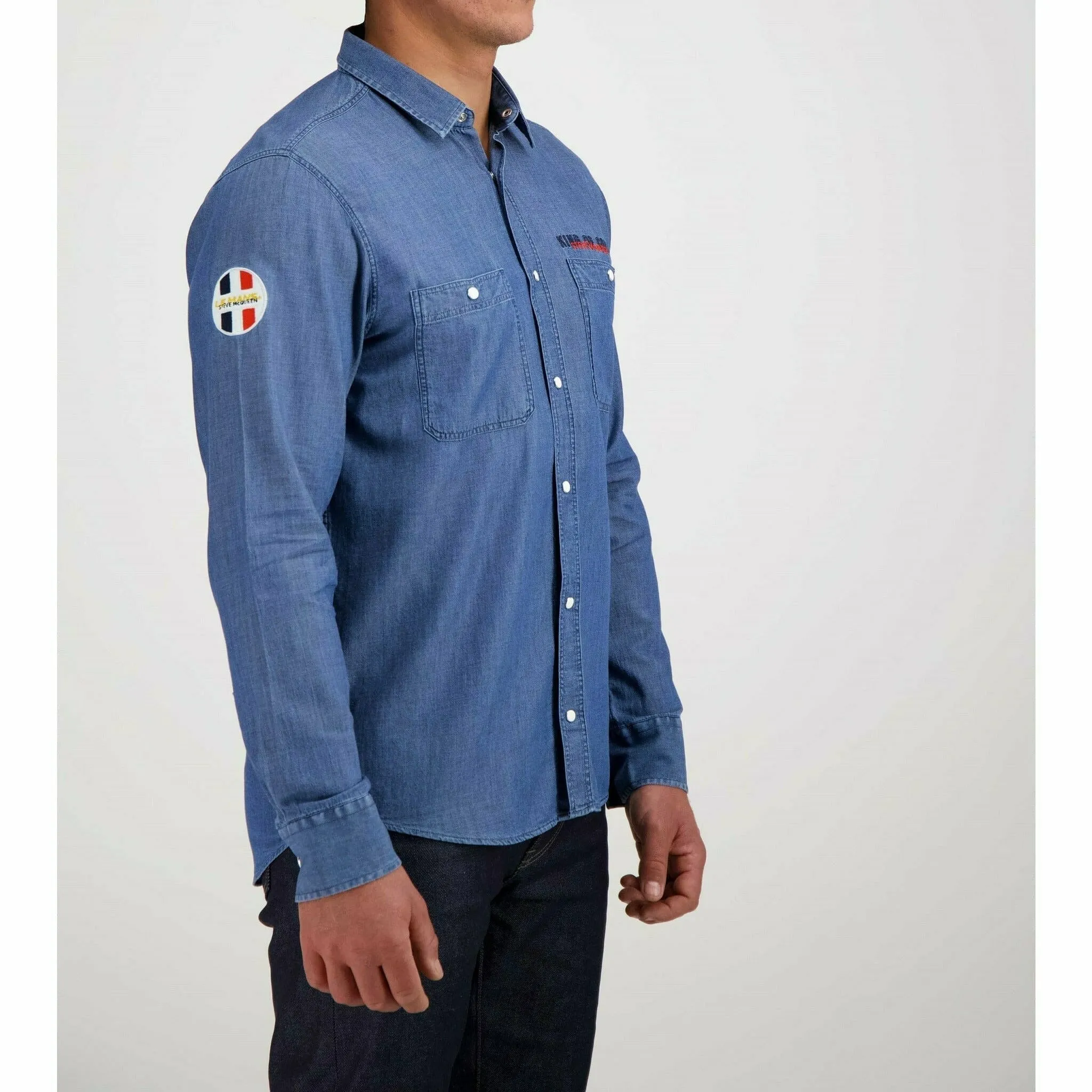 Le Mans 24 Hours Men's Steve McQueen "King of Cool" Workwear Button-Up Shirt