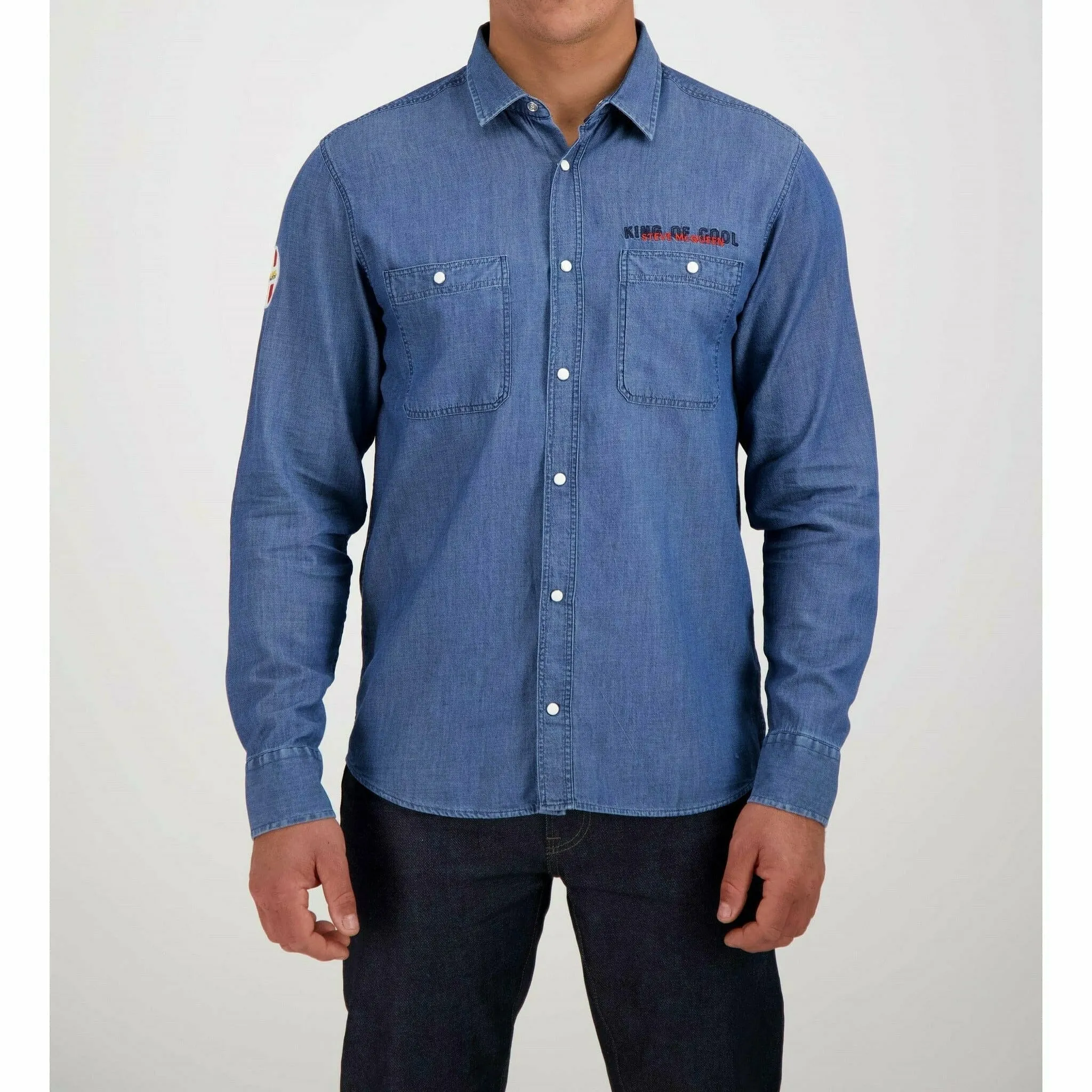 Le Mans 24 Hours Men's Steve McQueen "King of Cool" Workwear Button-Up Shirt