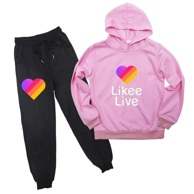 Likee Sweatshirt Pants Suit Clothing Hoodies Outwear For Kids Likee Live Boys Girls beautiful Sweatshirts Hoodies Children gift