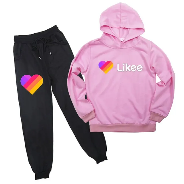 Likee Sweatshirt Pants Suit Clothing Hoodies Outwear For Kids Likee Live Boys Girls beautiful Sweatshirts Hoodies Children gift