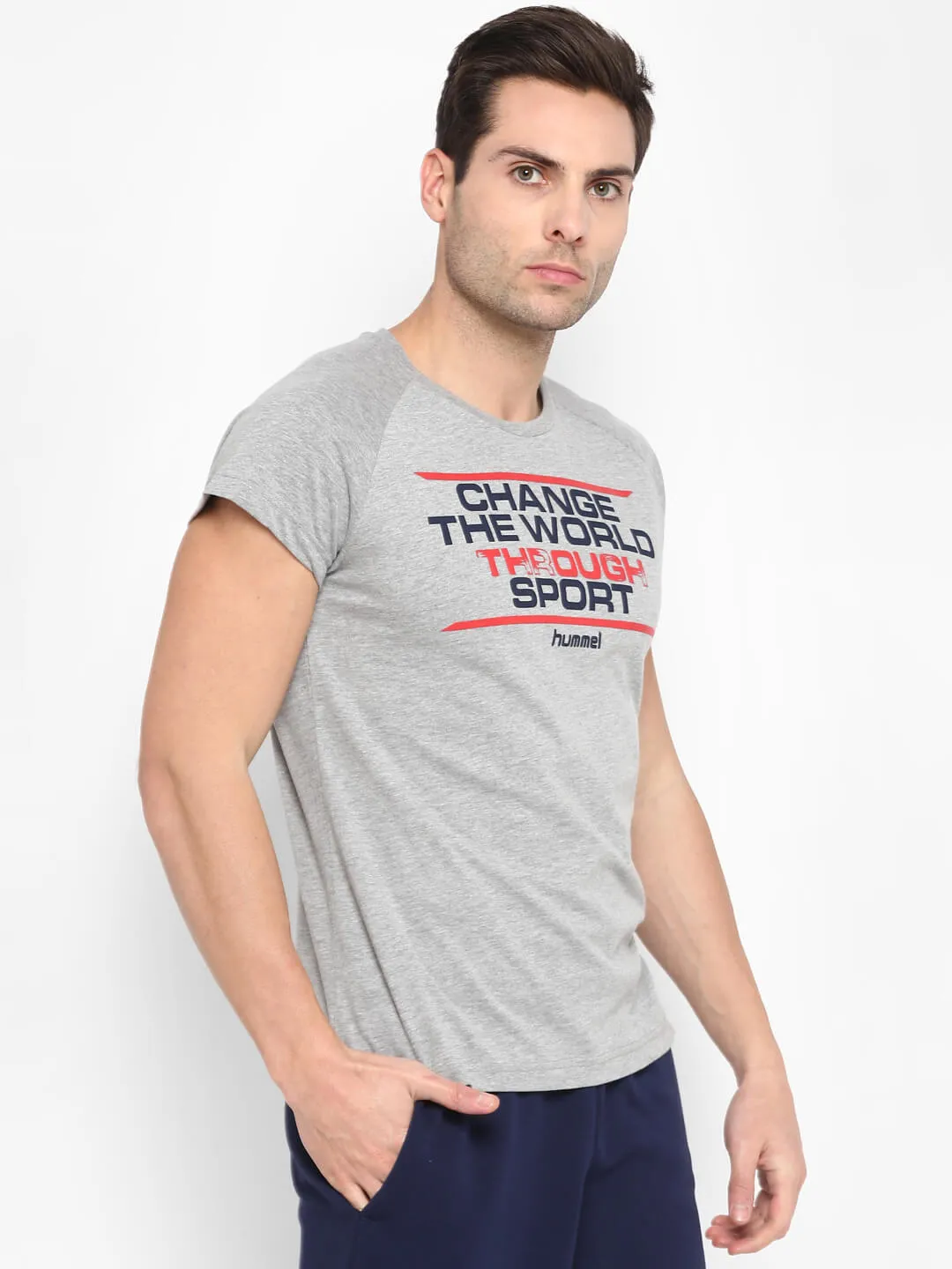 Lorenzo Men Cotton Grey T-Shirt