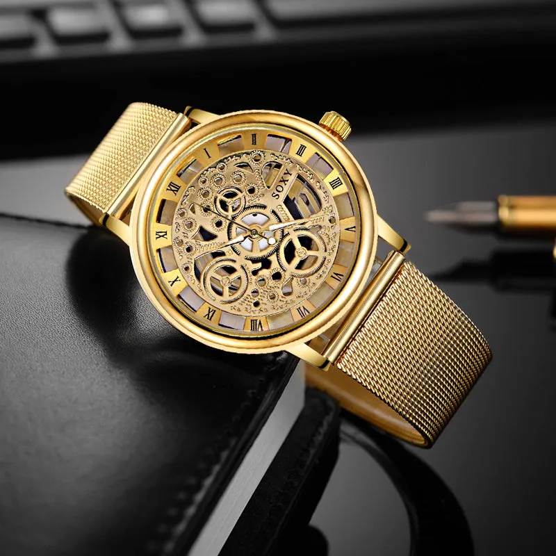 Luxury Gold Skeleton Men  Watch