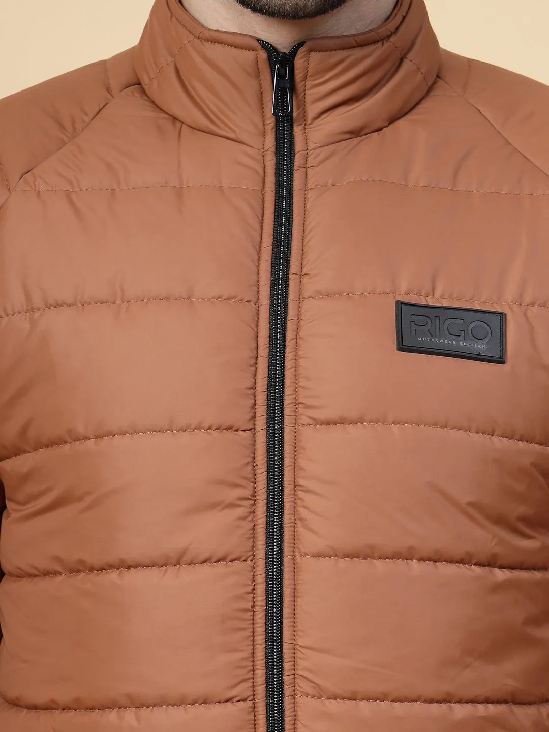 Men Solid Puffer Jacket