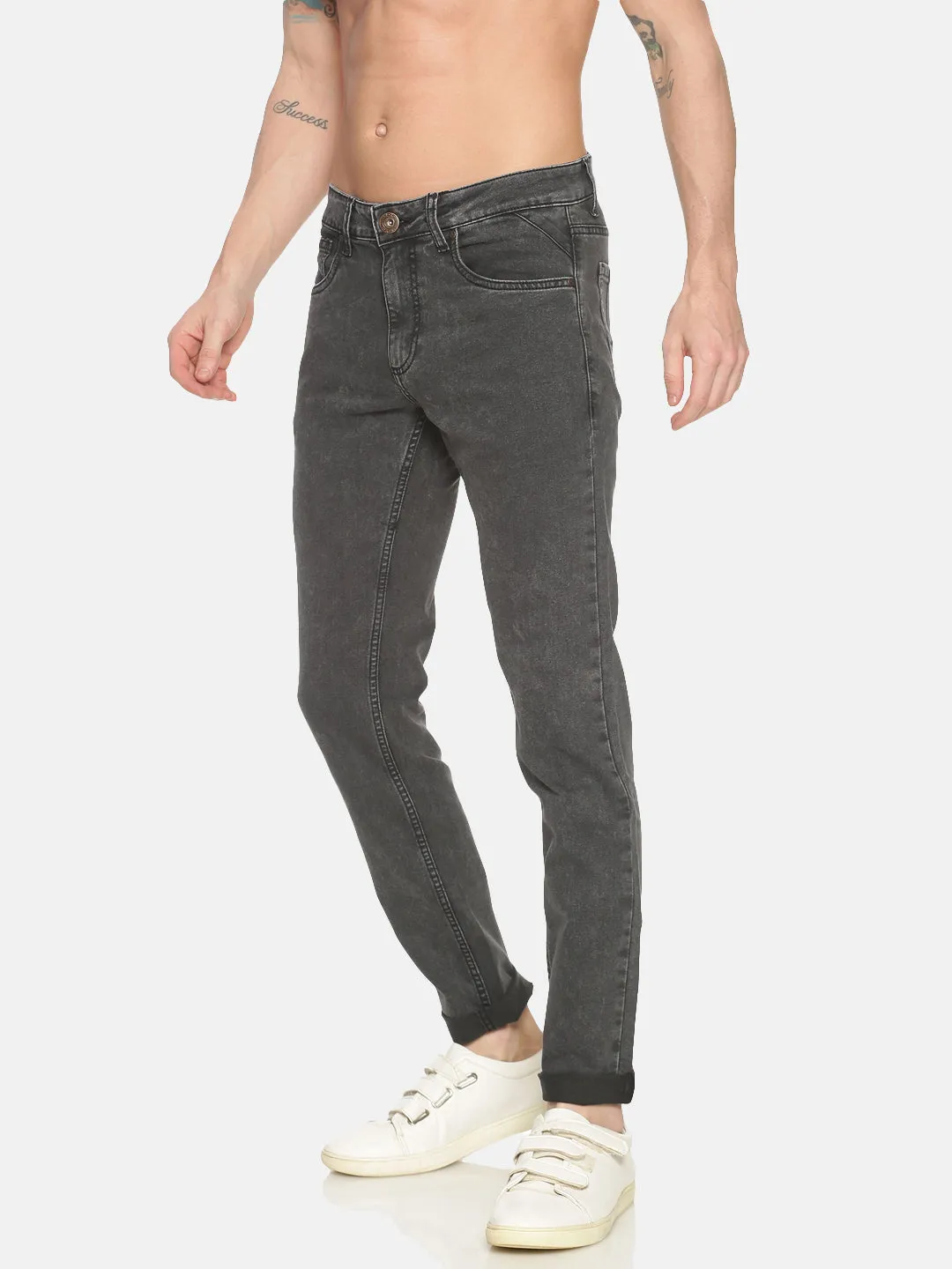 MEN'S BLACK WASHED SLIM FIT JEAN