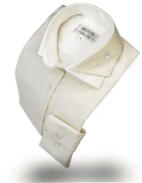 Men's Cotton Shirts - Double Collar Shirt Cream