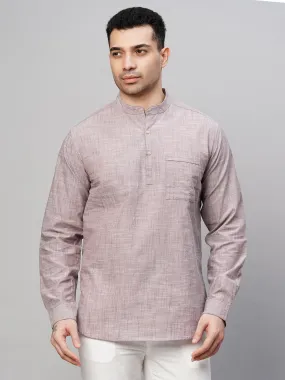 Men's Mauve Cotton Regular Fit Kurta Shirt