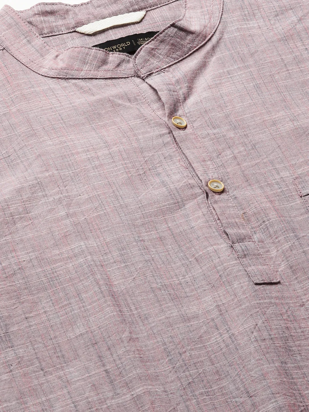 Men's Mauve Cotton Regular Fit Kurta Shirt