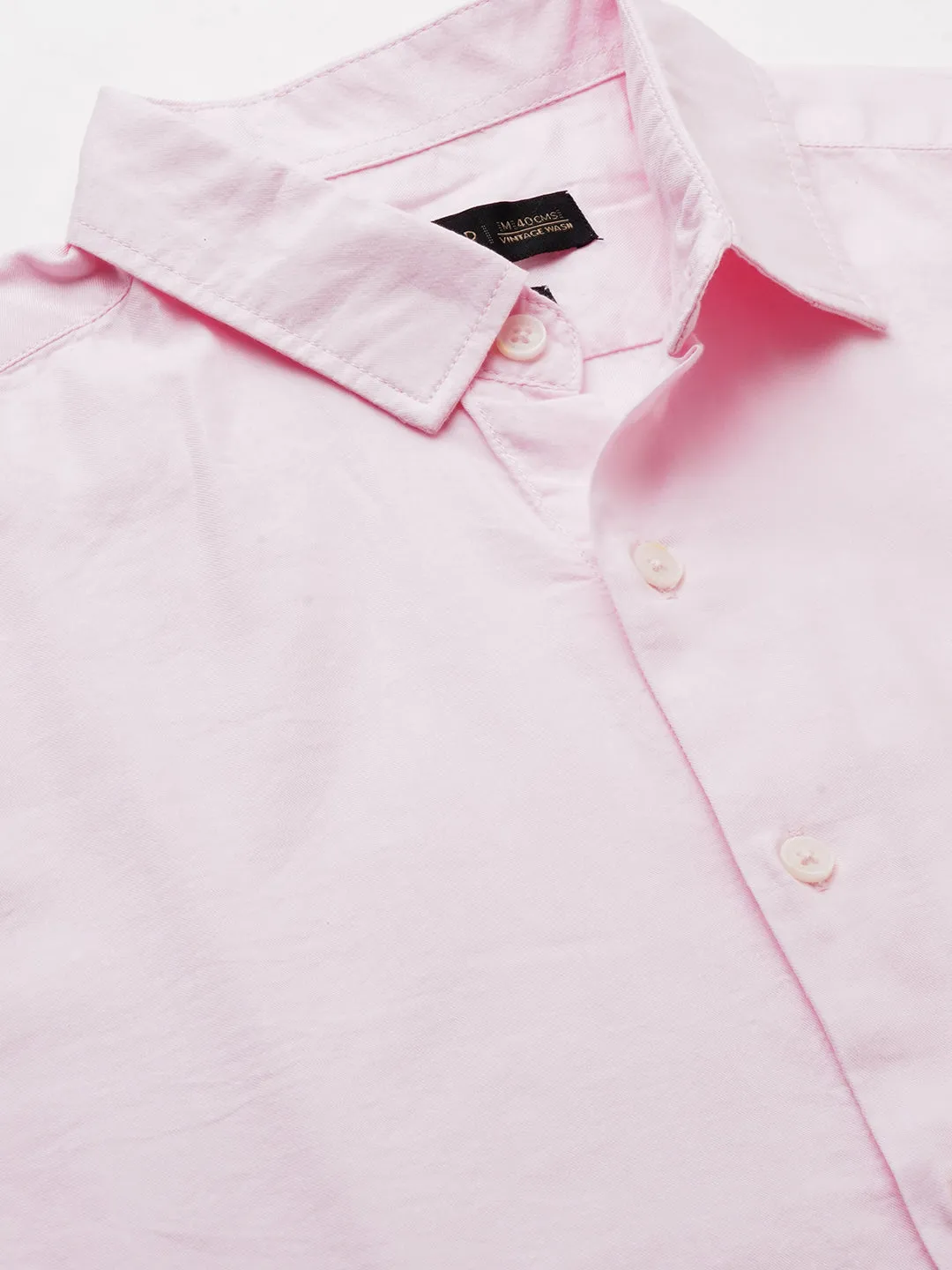 Men's Pink Cotton Modal Slim Fit Shirt