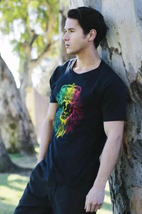 Men's  Rasta Lion Reggae Cotton Tee Shirt