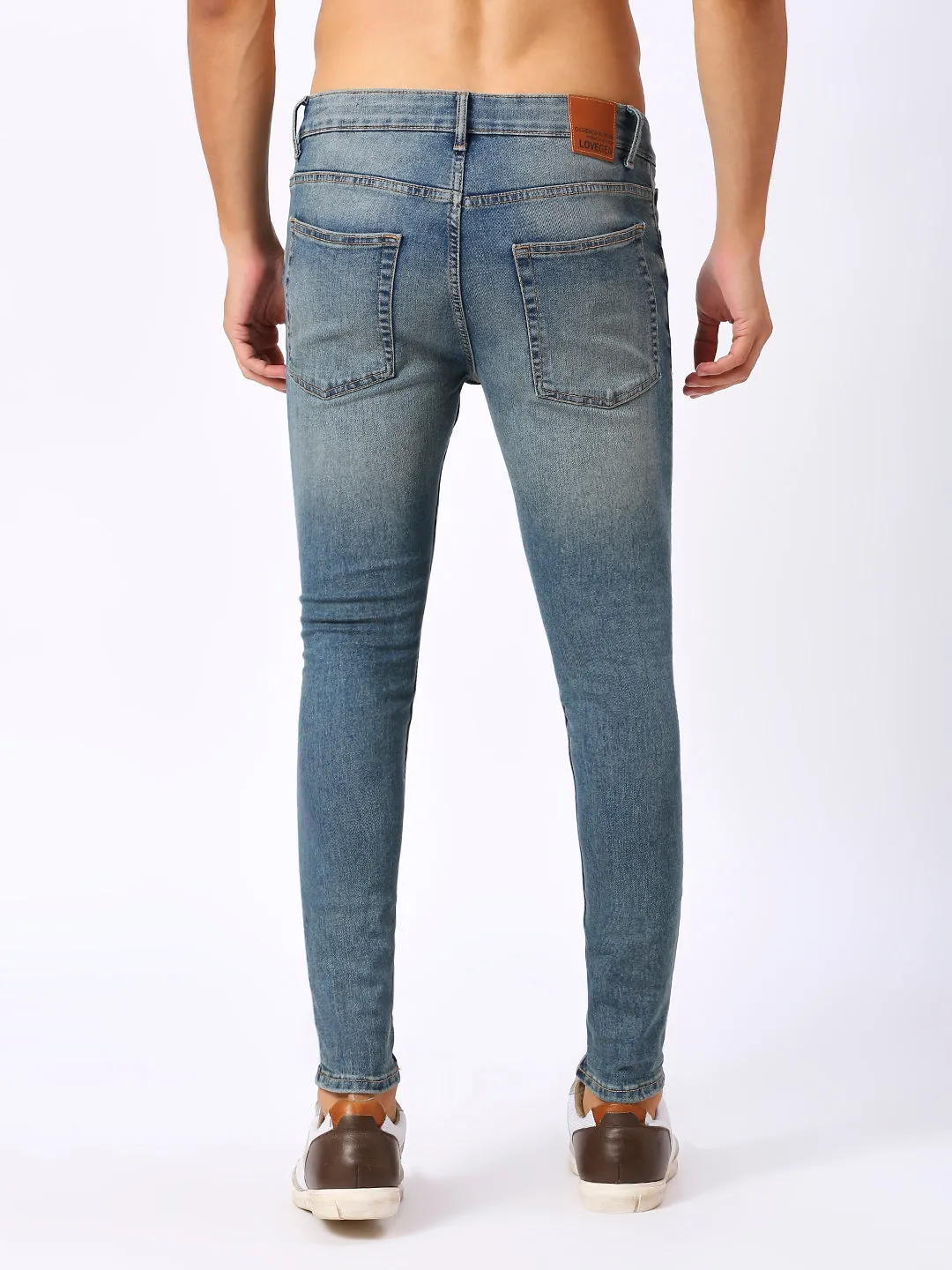 Men’s Tinted Mid Blue Skinny Jeans