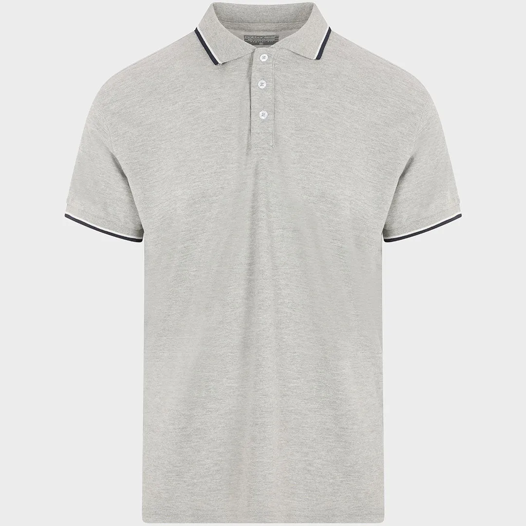 Men`s Tipped Collar Polo Grey