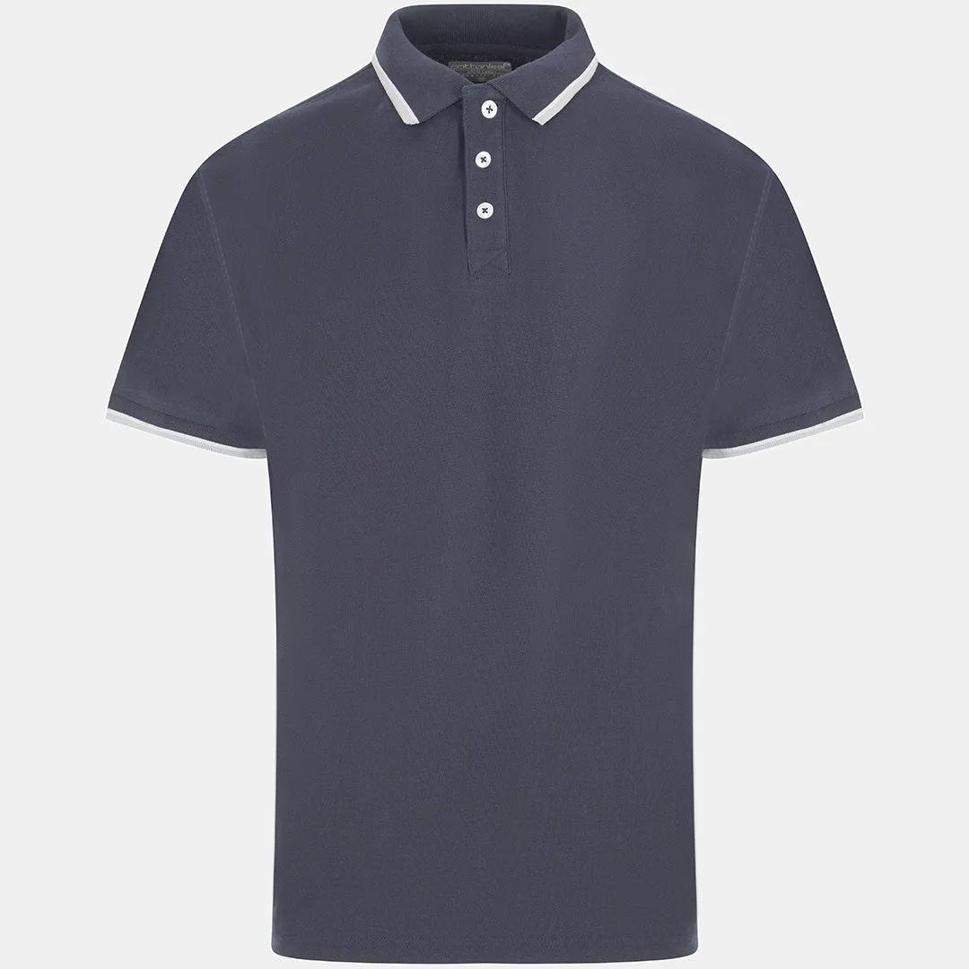 Men`s Tipped Collar Polo Navy