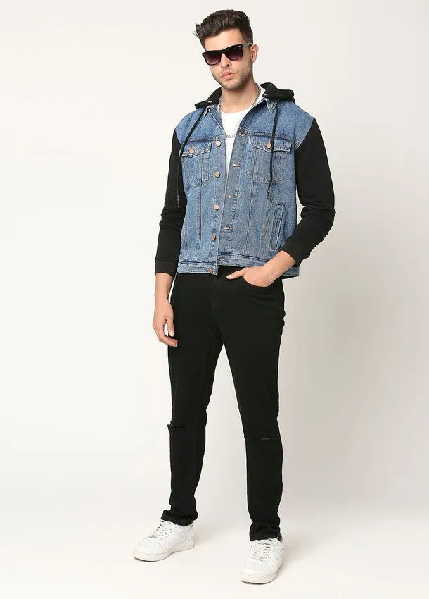 Mid Blue Kenzo Hoodie Cotton Denim Jacket