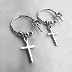 NEW: Hoop Earrings With Cross and Beads