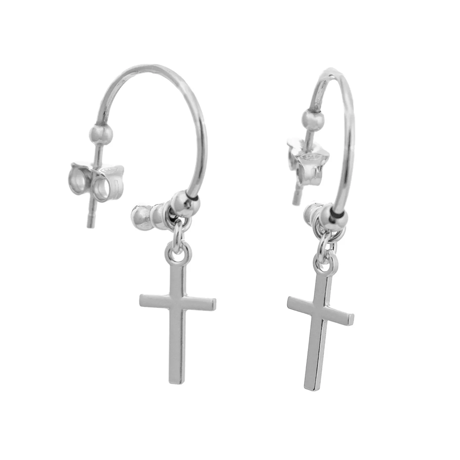 NEW: Hoop Earrings With Cross and Beads