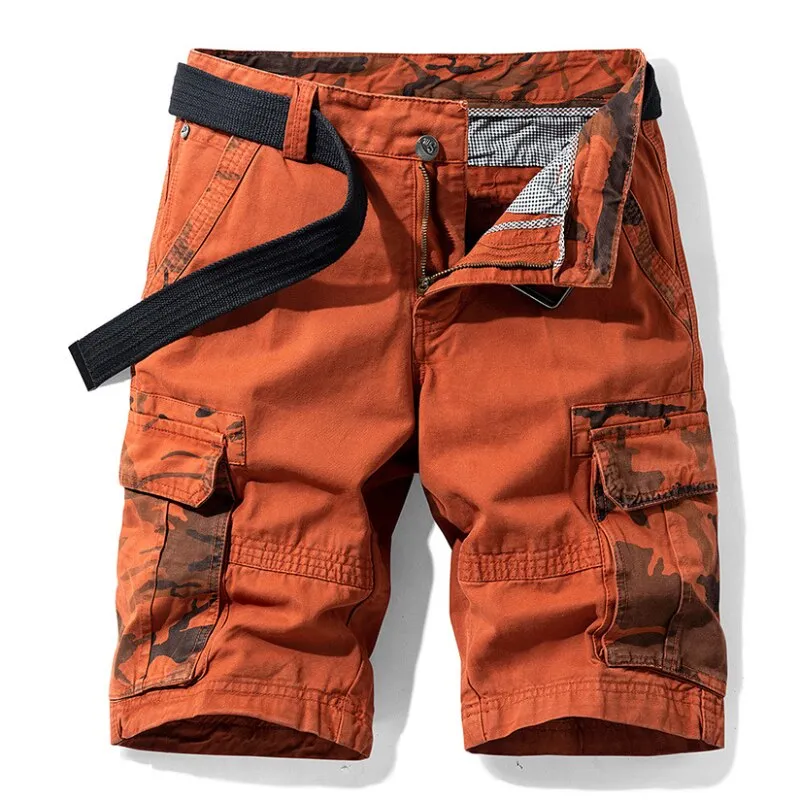 Overalls Casual Boys Camouflage Pocket Stitching Men's Shorts