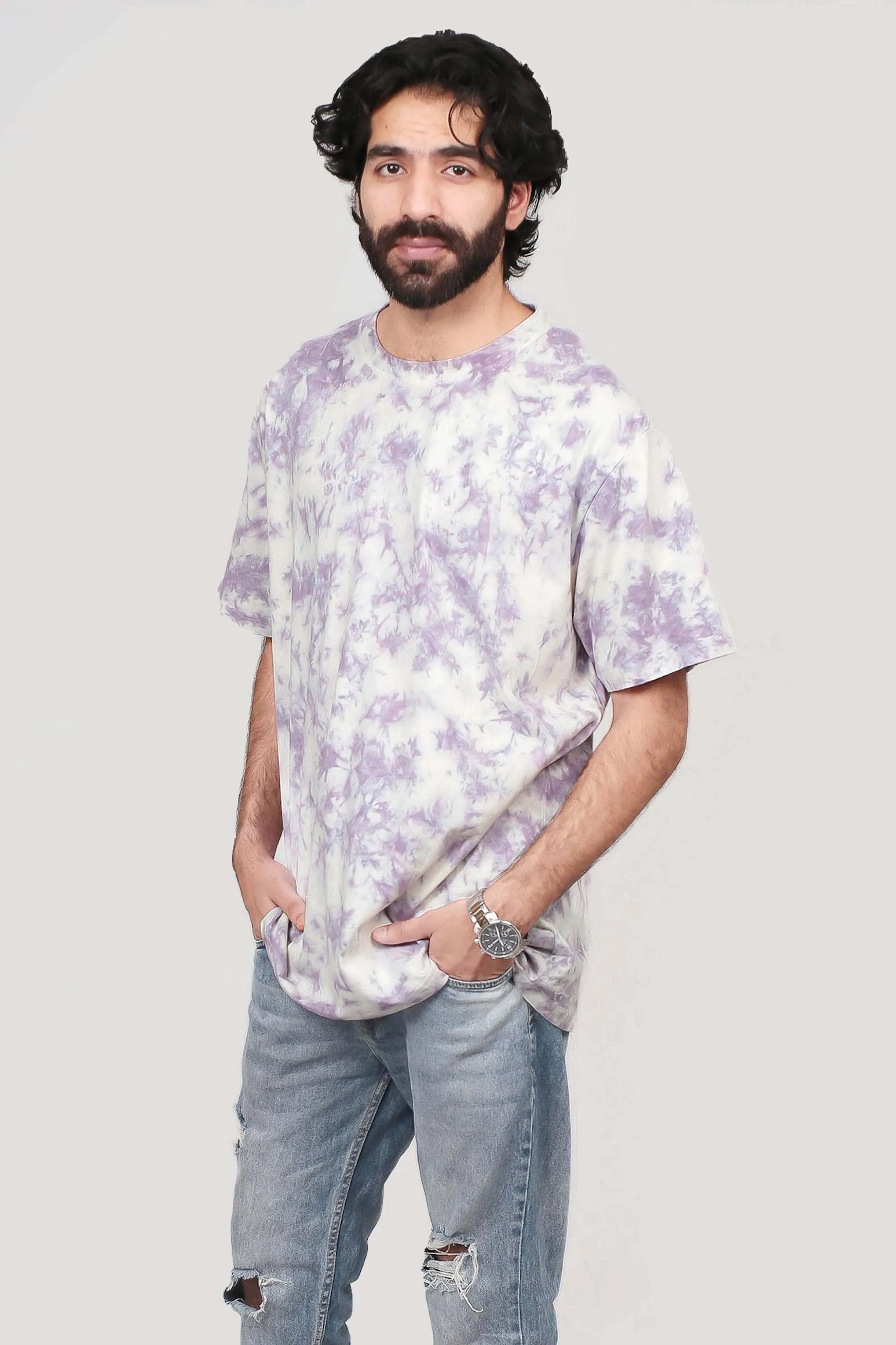 Oversized Grey Tie & Dye T-shirt