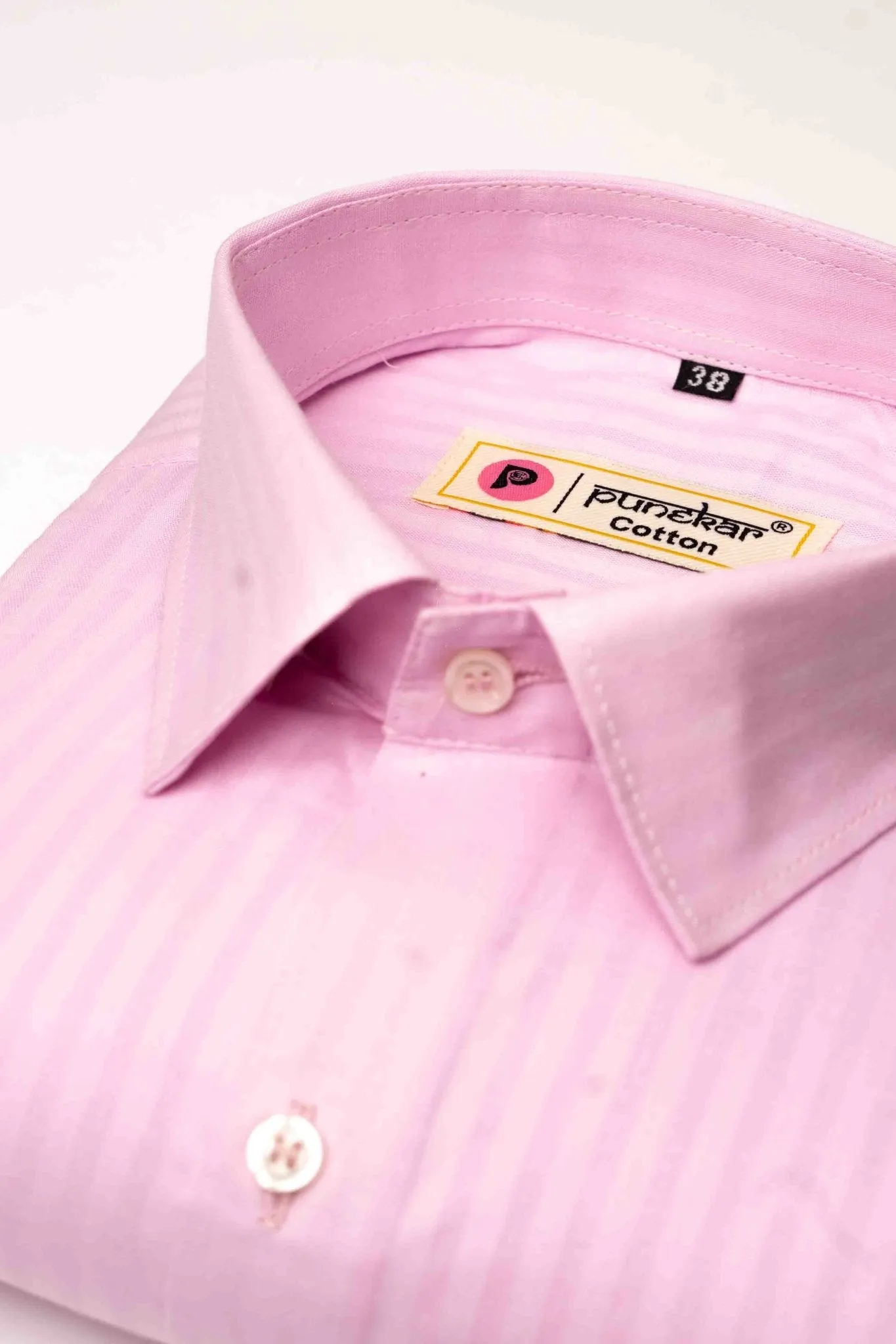 Pink Color vertical Cotton stripe Shirt For Men