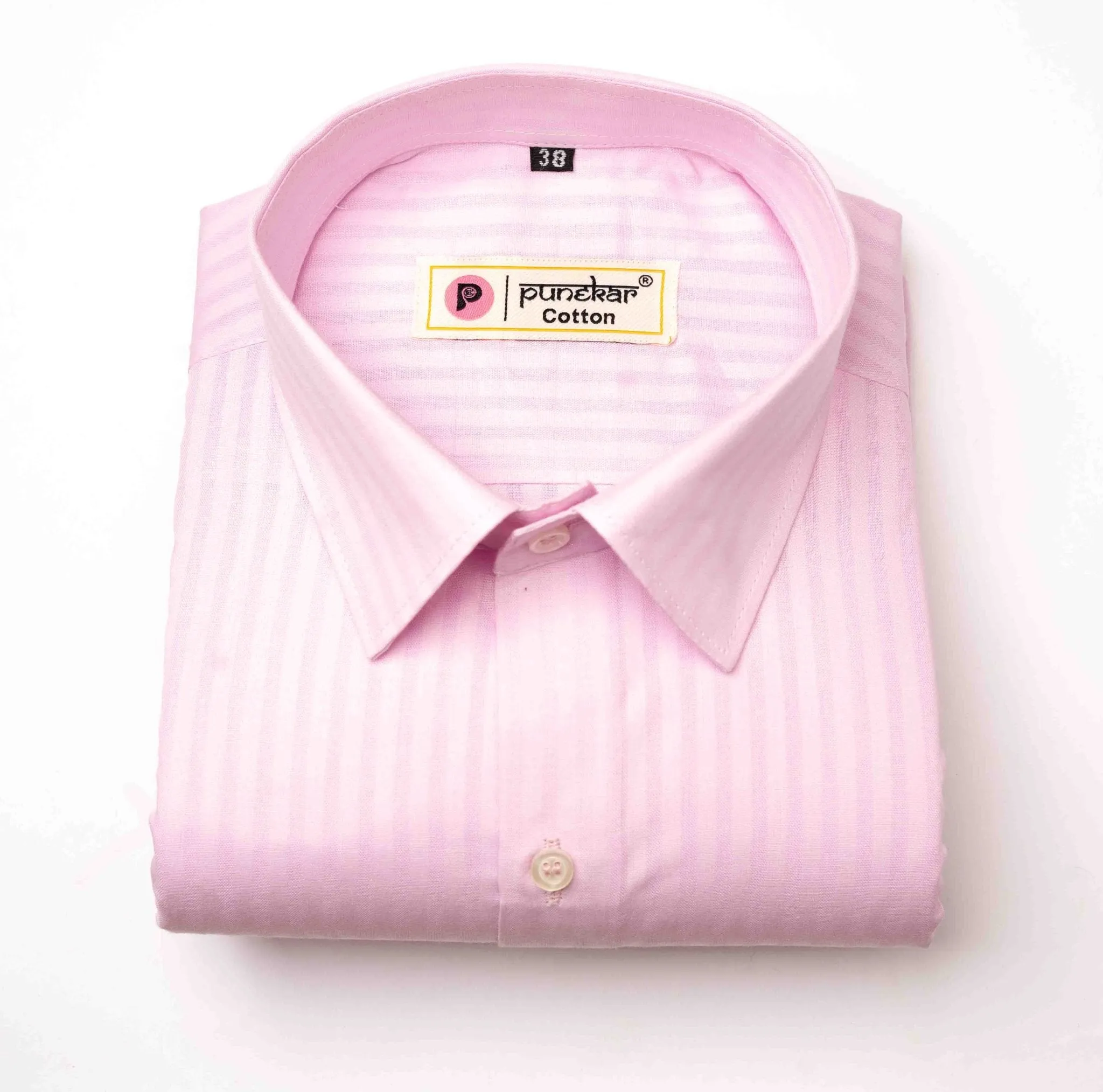 Pink Color vertical Cotton stripe Shirt For Men