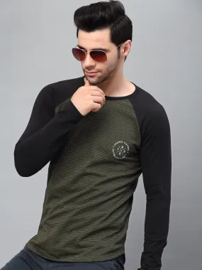 Printed Round Neck  Raglan Full Sleeve T-Shirt