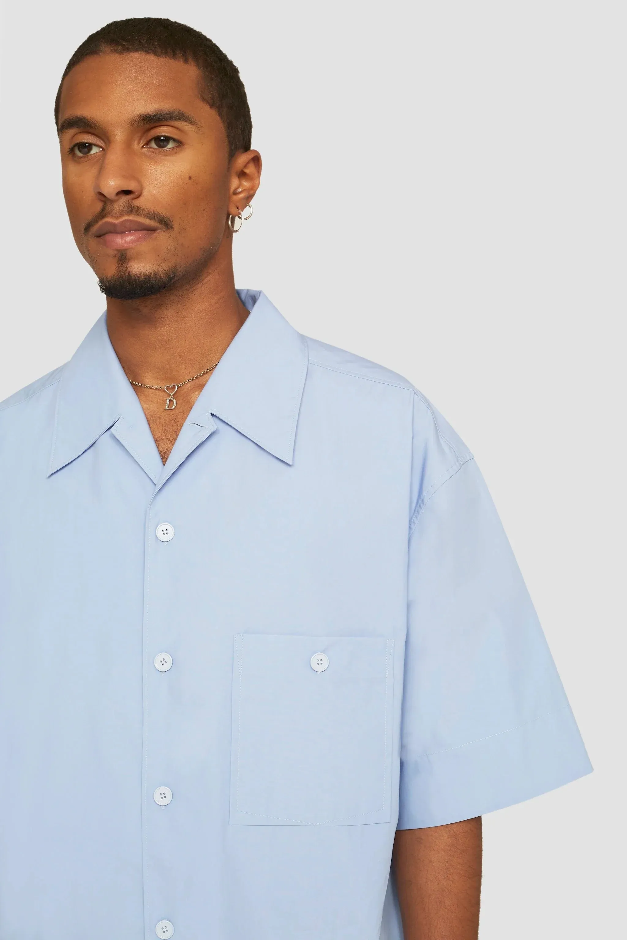 Short Sleeve Convertible Collar Shirt