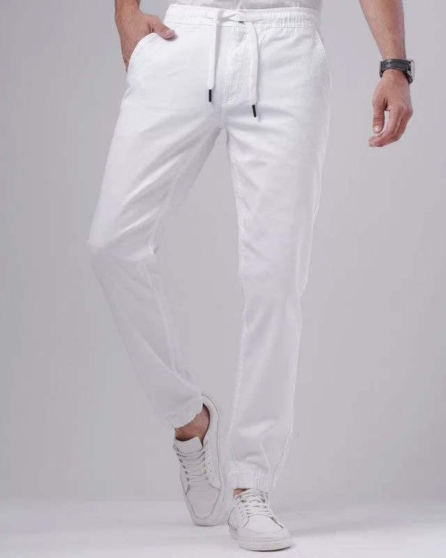 SLIM-FIT JOGGERS - WHITE