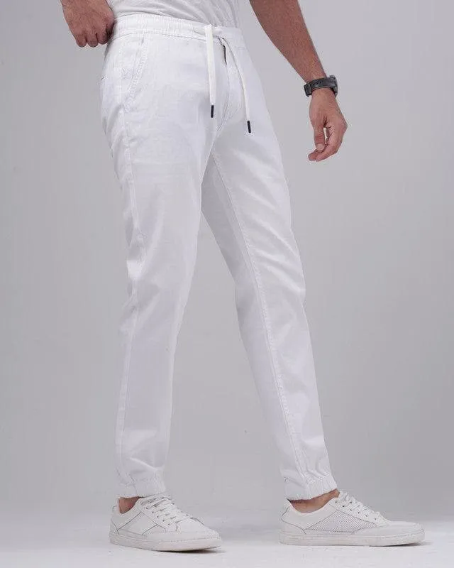 SLIM-FIT JOGGERS - WHITE