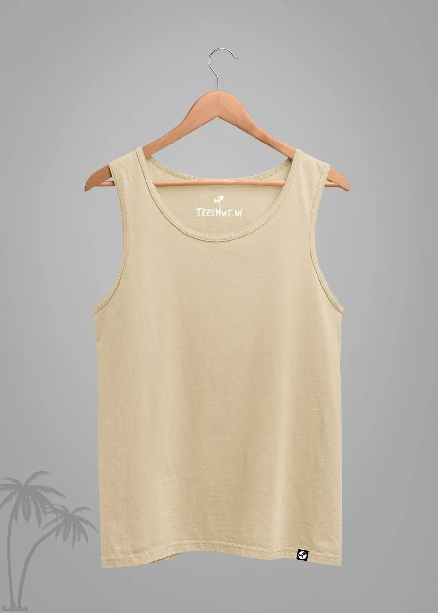 Solid Men Vest - Beige