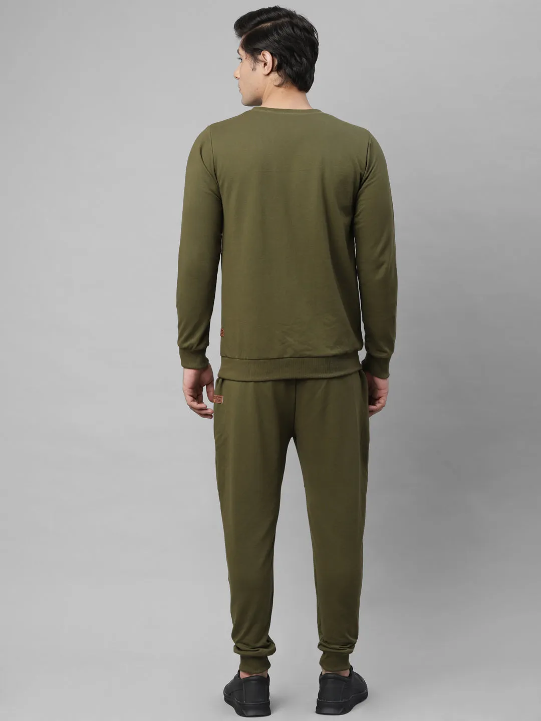 Solid Round Neck Terry Track Suit