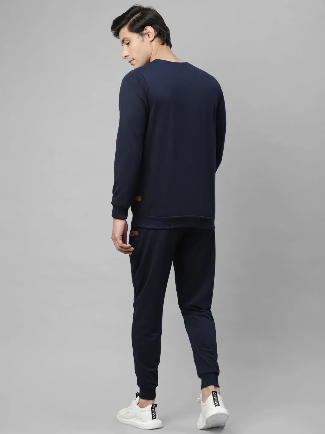 Solid Round Neck Terry Track Suit