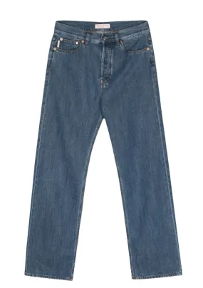 STRAIGHT-LEG WASHED JEANS