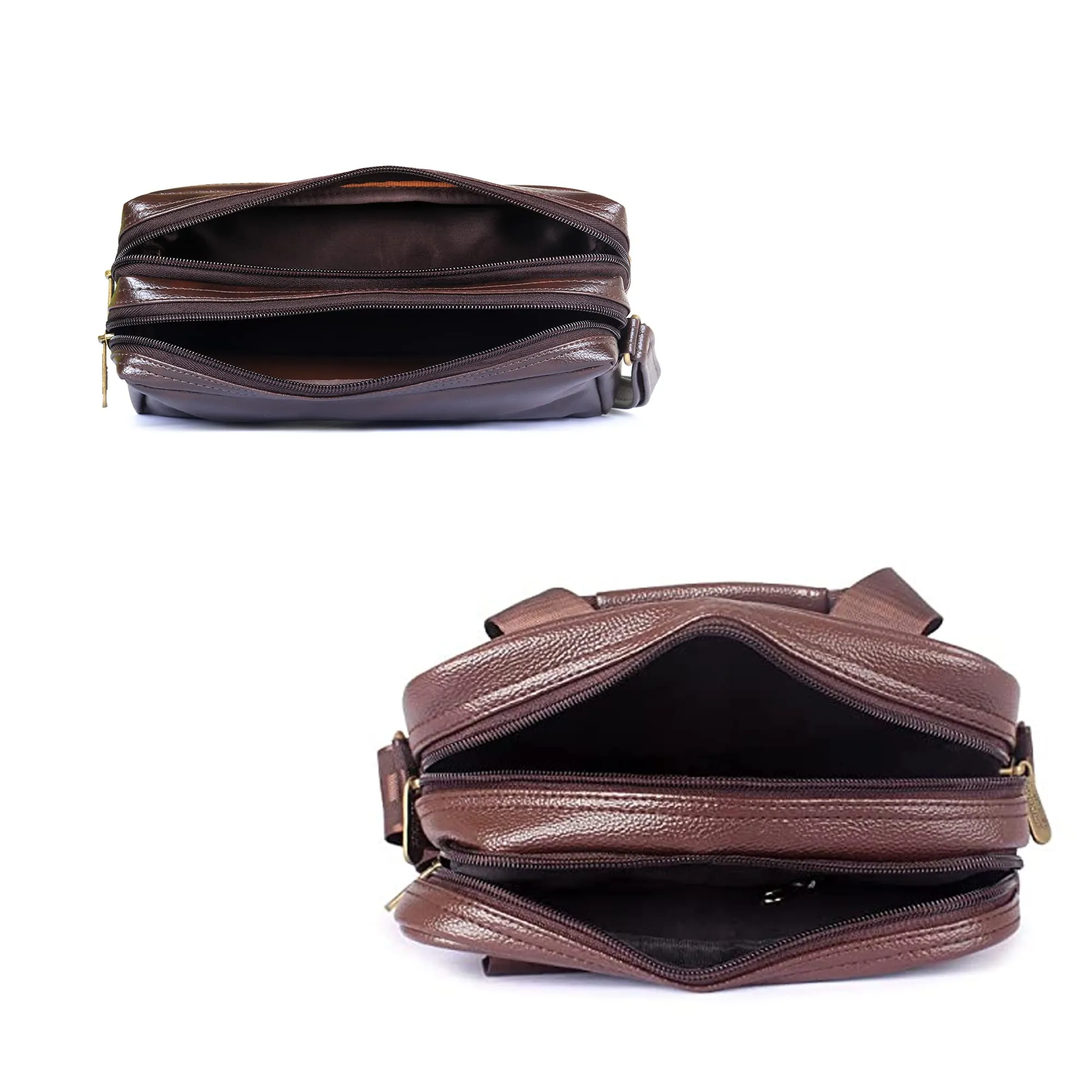 The Clownfish Combo of Travel Pouch Money Cash Pouch (Dark Brown) & The Clownfish Enfield Sling Bag for travel (Coffee)