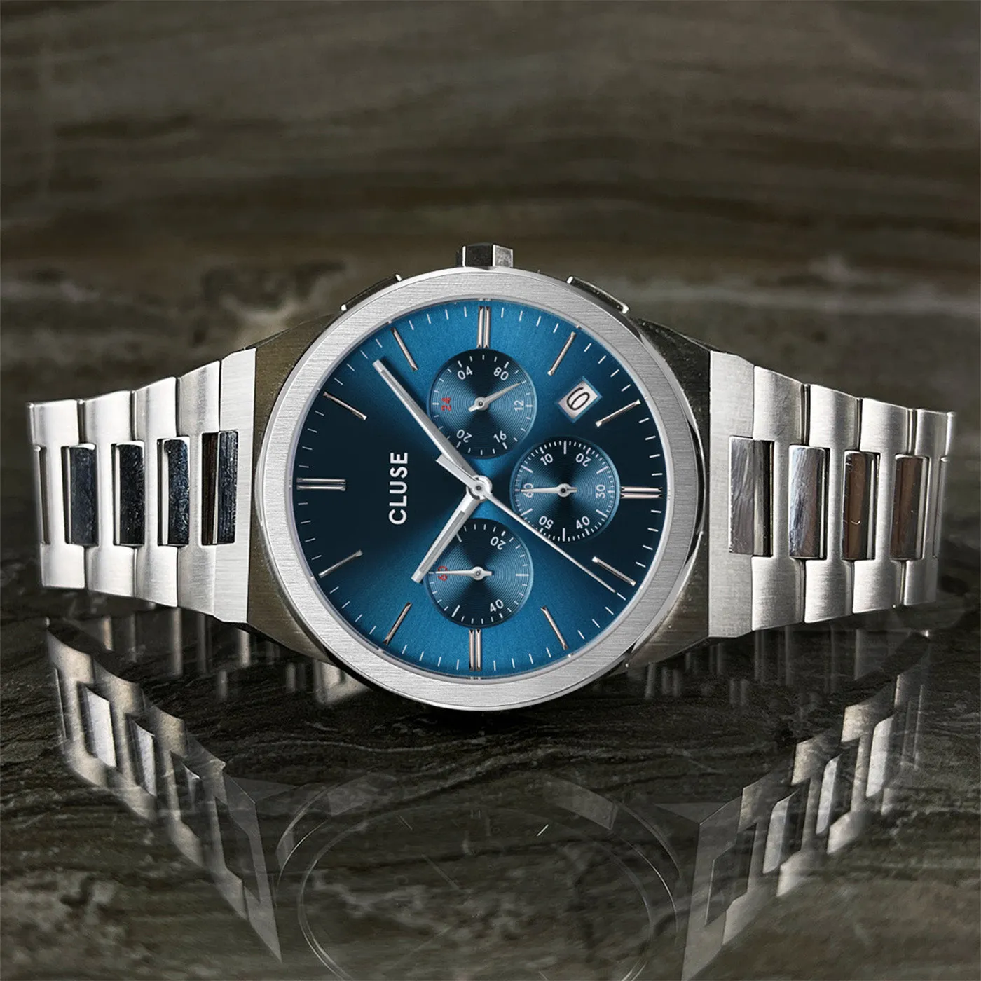 Vigoureux Chrono Steel Blue, Silver Colour